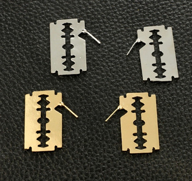 Razor blade earrings