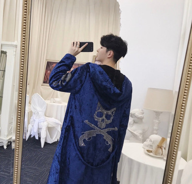 Velvet sequined skull robe