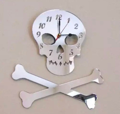 Skull and crossbones wall clock