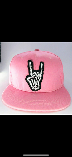 Skeletal hand Rock On baseball cap