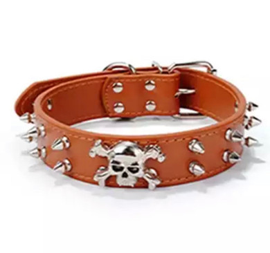 Skull and spikes dog collar