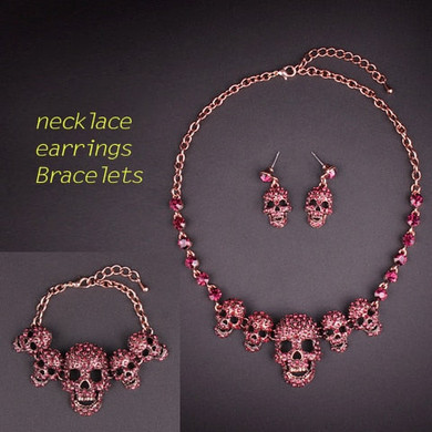 New Skeleton Necklace Earrings Bracelets Sets