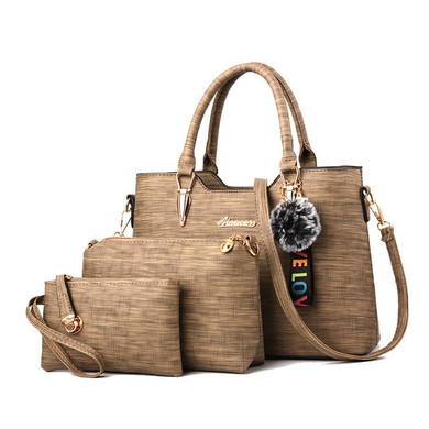 Luxury Women PU Leather Handbags Large Capacity Ladies Tote Shoulder Bags Designer 3 Pieces Set Crossbody Bags Female