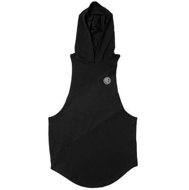 Fitness Men Tank Top with hooded Bodybuilding Stringers Tank Tops workout Singlet Sleeveless Shirt