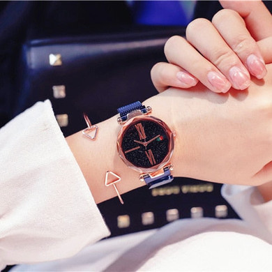 Luxury Women Watches 2018 Ladies Rose Gold Watch Starry Sky Magnetic Waterproof Female Wristwatch relogio feminino reloj mujer