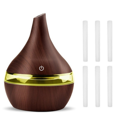 300ML USB Electric Aroma Air Diffuser Wood Ultrasonic Air Humidifier Essential Oil Aromatherapy Cool Mist Maker For Home