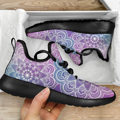 Faded Mandala Mesh Knit Sneakers