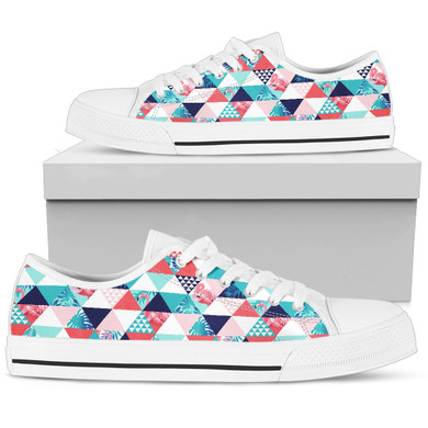 FREE WILL FLAMINGO Women's Low Top Canvas Shoes White