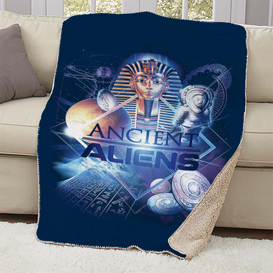 Ancient Aliens History of Man Sherpa Blanket - 37" x 57"
