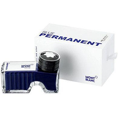 Montblanc Ink Bottle Permanent Blue 107756 – Document-Proof Refill Ink in Navy Blue for Fountain Pens, Quills, and Calligraphy Pens – 60ml Inkwell