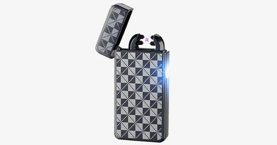 Black Checkered Rechargeable Windproof Lighter