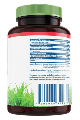 Raiz De Nopal Y Raiz De Toronja 60 Cap