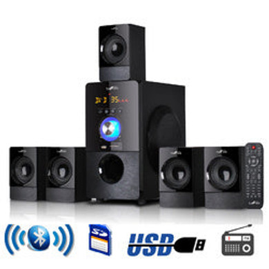beFree Sound 5.1 Channel Surround Sound Bluetooth Speaker System in Black