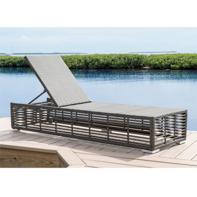 Graphite Chaise Lounge with Wheels and Cushion