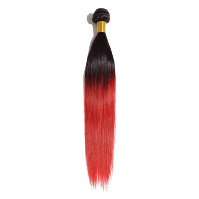 Boujie Peruvian 10A Grade 16" - 26" #1B/Red Ombre Straight Bundles - 100% Human Virgin Hair