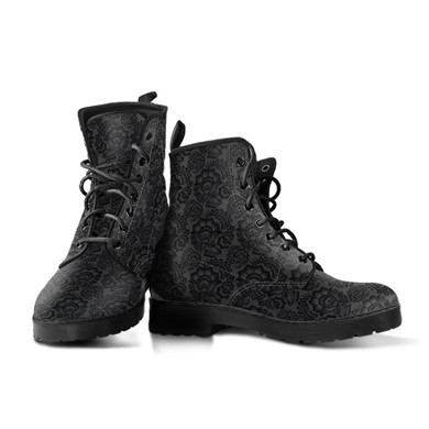 Grey Floral Paisley Boots