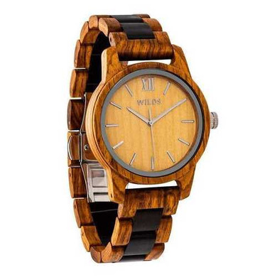 Men Handmade Engraved Ambila Wooden Timepiece - Personal Message on the Watch
