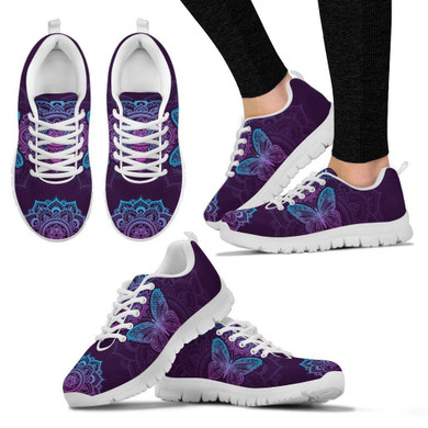Purple Butterfly Handcrafted Sneakers