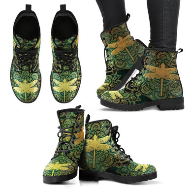 Gold Mandala Dragonfly Boots