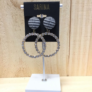 Sarina Button Hoop Earrings