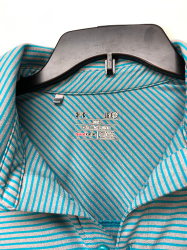 Underarmour Striped Polo Blue