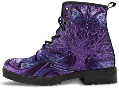 Purple Tree Of Life Handcrafted Boots