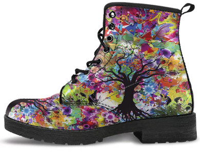 Colorful Tree Of Life Handcrafted Boots