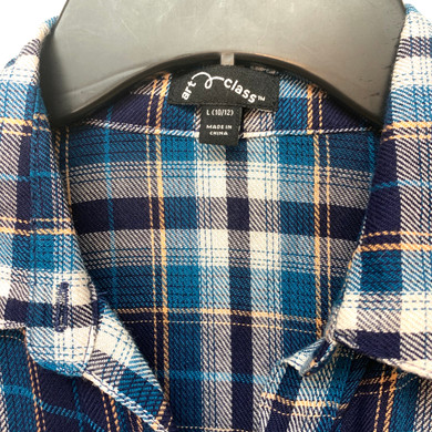Art Class Plaid Dress Long Sleeve
