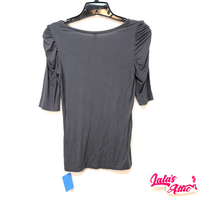 Salemio Scrunched Shoulder 3/4 Top