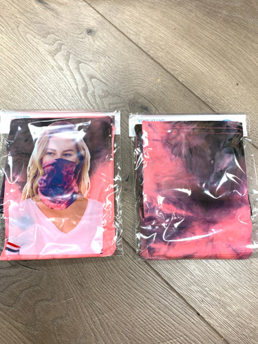 Tie Dye Convertible Tube Mask-Pink Plum