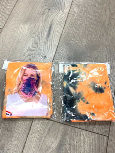 Tie Dye Convertible Tube Mask-Orange