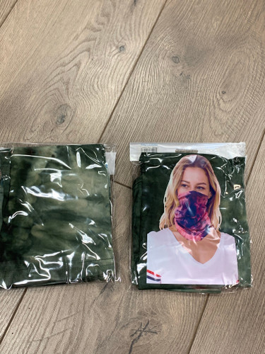 Tie Dye Convertible Tube Mask-Olive