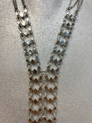 Sarina Diamond Silver Necklace