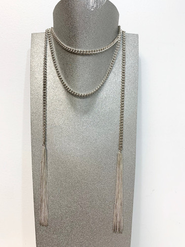 Sarina Silver Tasseled Necklace
