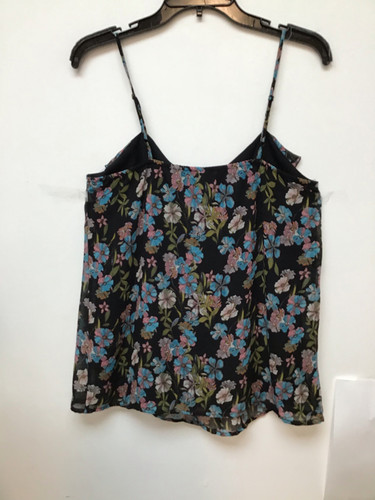 Xhilaration black floral print spaghetti strap blouse size L