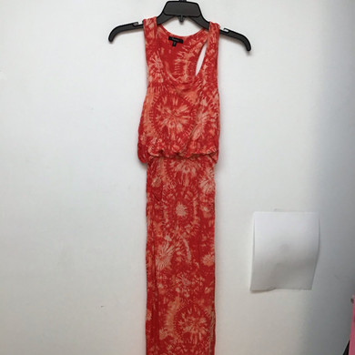Monteau coral tie dye print maxi style dress size small
