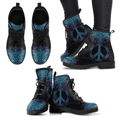 Peace Mandala Handcrafted Boots