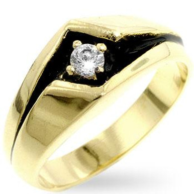 Golden Sleek Mens Ring