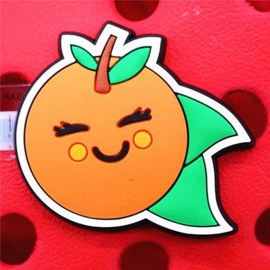 Premium  Cute Cartoon Smiling Orange Fruit Croc Charm