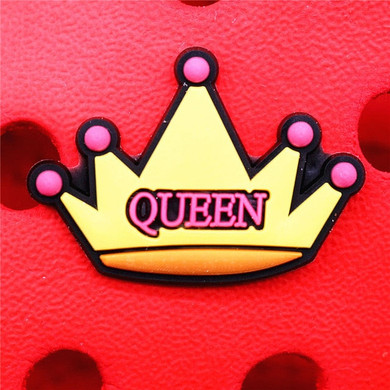 Premium Pink Queen Crown Croc Charm