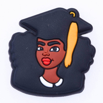 Young Black Girl Graduate Croc Charm