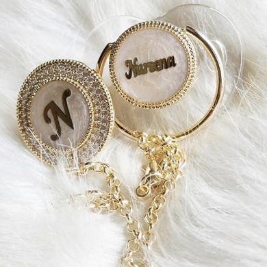 Personalized Baby Name Pacifier & Initial Clip Set