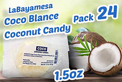 La Bayamessa || Coco Blanco || individually wrapped pcs || Premium Coconut & Milk Candy Snack Net Weight || 1.5oz (42.5g) || (Pack of 24)