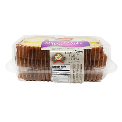 Delisia| Sliced cake|Fruit-Fruta|0Gtrans fat|A Taste to Remember| sliced cake box |397G|14oz.