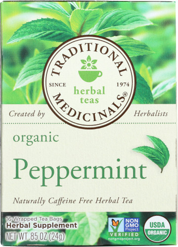 Traditional Medicinals Organic Peppermint Herbal Tea 16 Tea Bags, 0.85 Oz