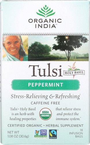 Organic India Tea Tulsi Peppermint, 18 Bg