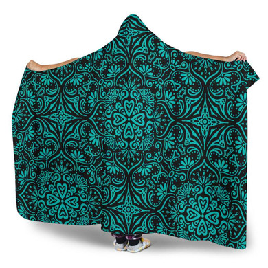 BOHEMIAN TIFFANY GIRL BLACK HOODED BLANKET