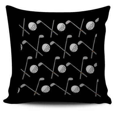 GOLF DESIGN PILLOW COVER BLACK
