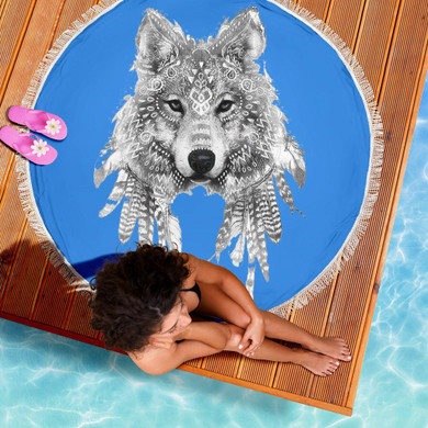 Wolf Spirit Animal Beach Towel