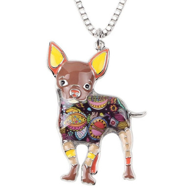 CHIHUAHUA ENAMEL NECKLACE V2